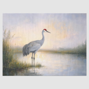 Sandhill-Kranich im Morgenlicht Découpage Seidenpapier