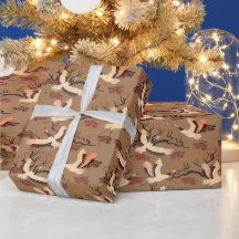 Sandhill-Kraniche Bäume Muster Braun Geschenk
