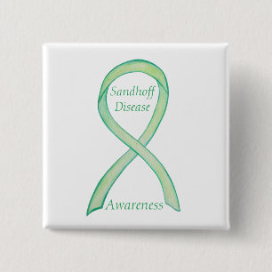 Sandhoff Disease Awareness Ribbon Custom Buttons
