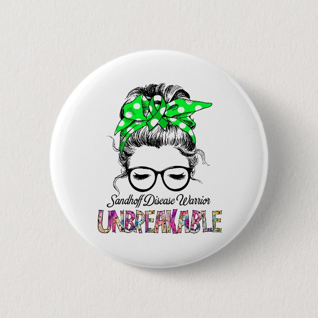 Sandhoff Disease Awareness Ribbon Support Geschenk Button (Vorderseite)