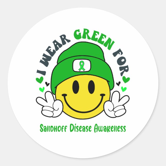 Sandhoff Disease Awareness Ribbon Support Geschenk Runder Aufkleber (Vorderseite)