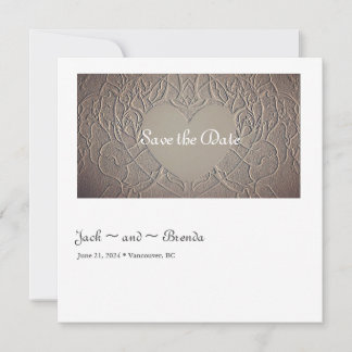 Sandige Rose mit Herz Save The Date