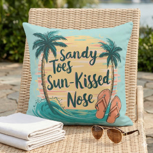 Sandige Zehen Sonnengeküsste Nase Strand-Ästhetik Kissen