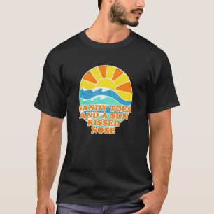 Sandige Zehen Sonnengeküsste Nase Strand Strandbum T-Shirt