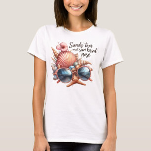 Sandige Zehen und sonnengeküsste Nase T-Shirt