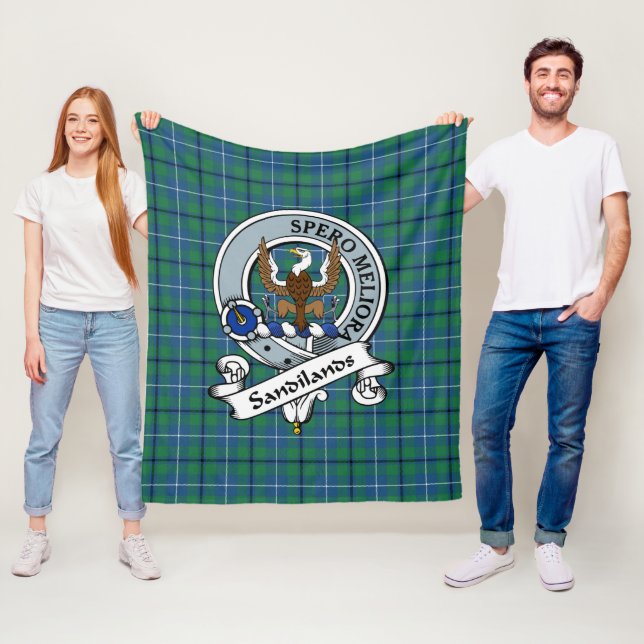 Sandilands Ancient Clan Abzeichen Tartan Kariert Fleecedecke (Beispiel)