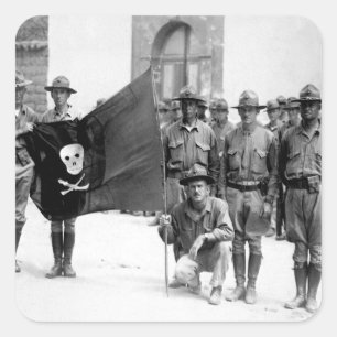 Sandinos Flagge. Nicaragua, 1932 (Marine Corps)_ Quadratischer Aufkleber