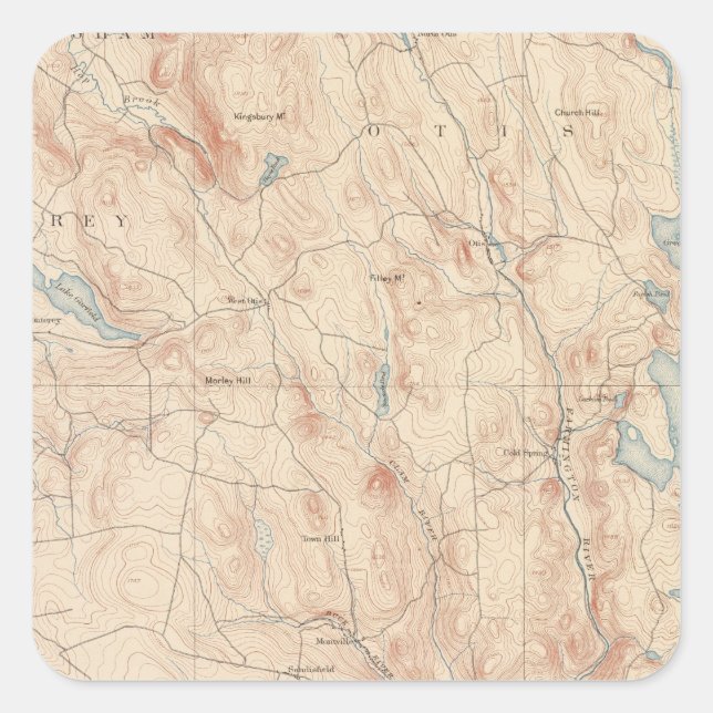 Sandisfield, Massachusetts Quadratischer Aufkleber (Vorderseite)