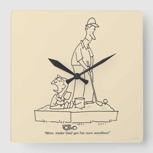 Sandkasten Quadratische Wanduhr (Vorderseite)