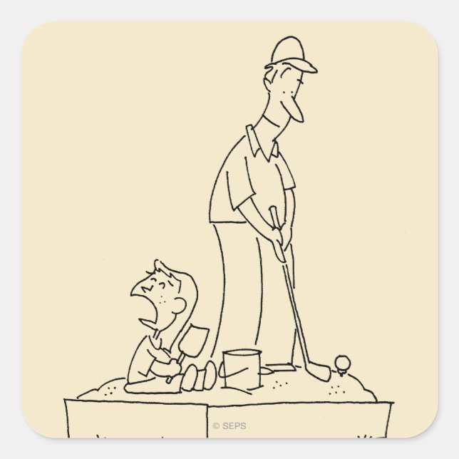 Sandkasten Quadratischer Aufkleber (Vorderseite)