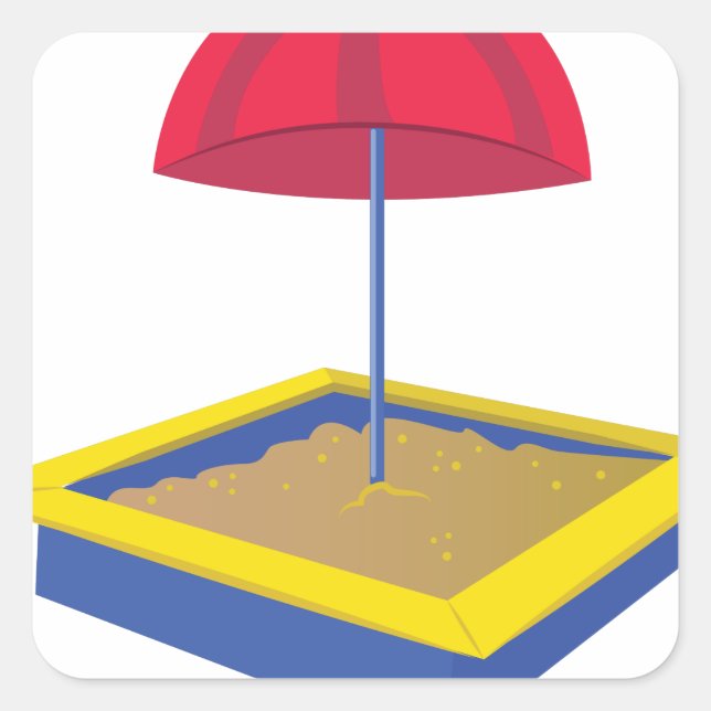Sandkasten Quadratischer Aufkleber (Vorderseite)
