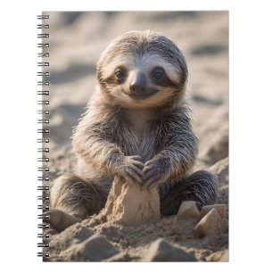 Sandküsten : Baby Sloth Gebäude Sand Castles, Notizblock