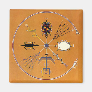 Sandmalerei im amerikanischen Ureinwohnertribal Magnet