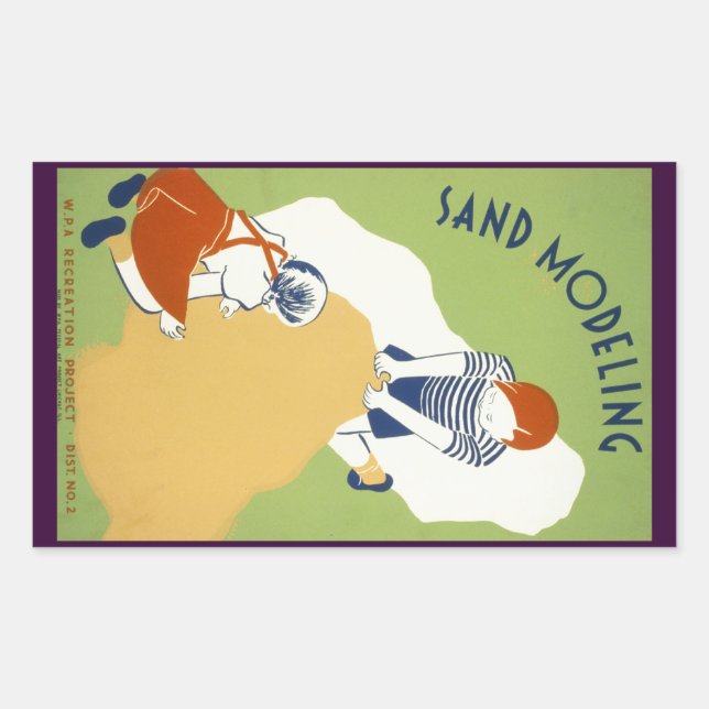 Sandmodellierung Rechteckiger Aufkleber (Vorderseite)