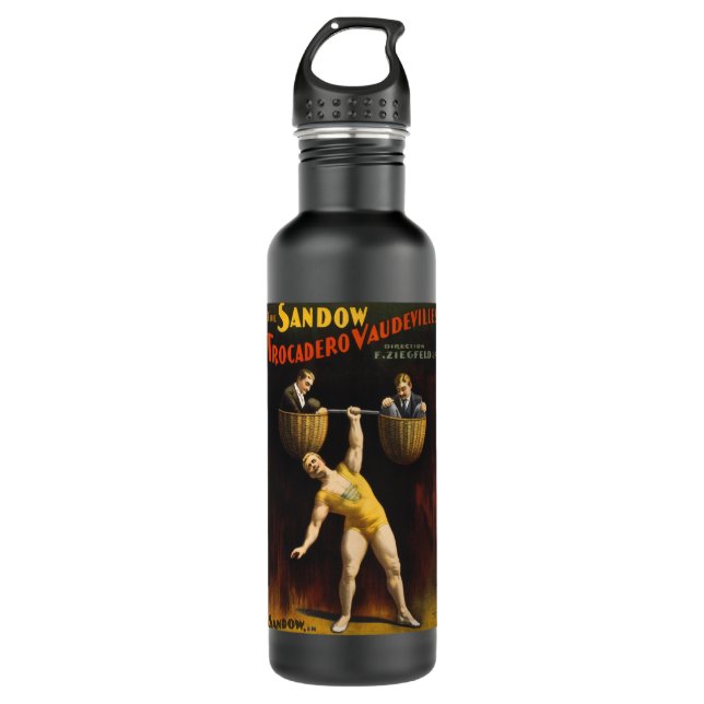 Sandow Eugen Sandow Vaudeville Weightlifter Edelstahlflasche (Vorderseite)