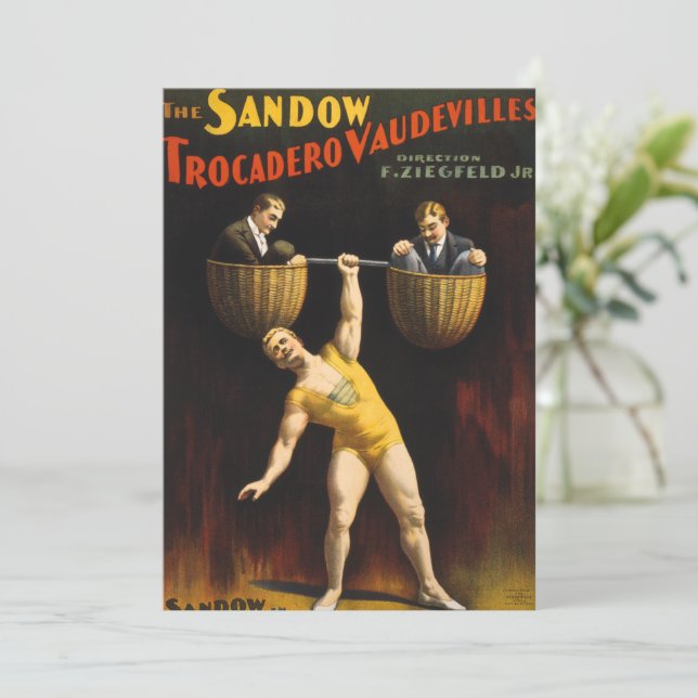 Sandow Eugen Sandow Vaudeville Weightlifter Feiertagskarte (Stehend Vorderseite)