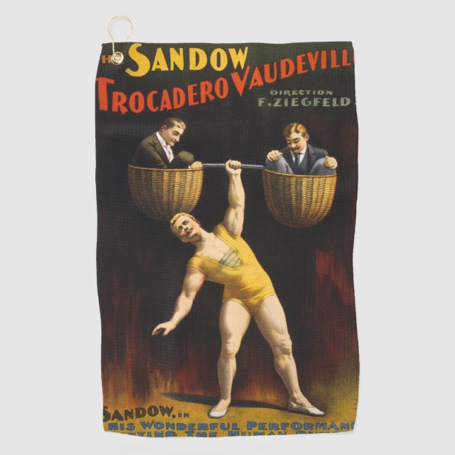 Sandow Eugen Sandow Vaudeville Weightlifter Golfhandtuch (Vorderseite)