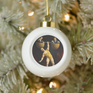 Sandow Eugen Sandow Vaudeville Weightlifter Keramik Kugel-Ornament