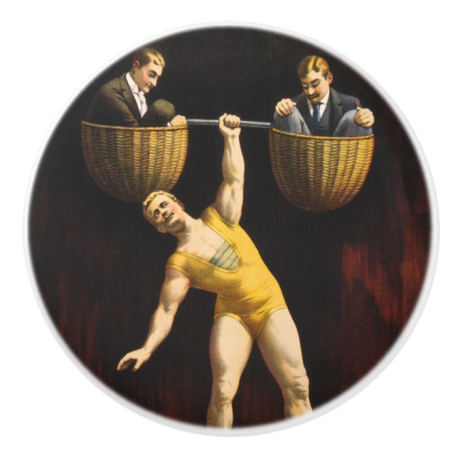 Sandow Eugen Sandow Vaudeville Weightlifter Keramikknauf (Vorderseite)