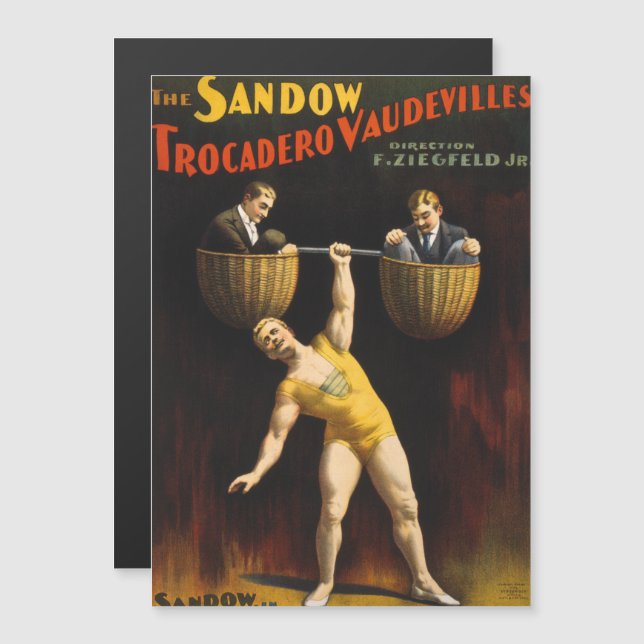 Sandow Eugen Sandow Vaudeville Weightlifter Magnetkarte (Vorne/Hinten)