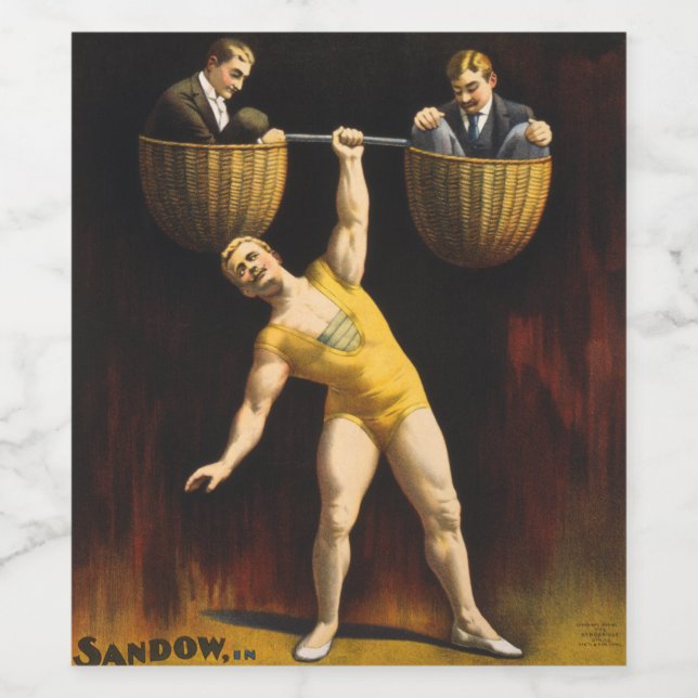 Sandow Eugen Sandow Vaudeville Weightlifter Weinetikett (Einzelnes Label)