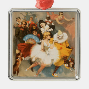 Sandow Trocadero Varieté-Karnevals-Thema Silbernes Ornament