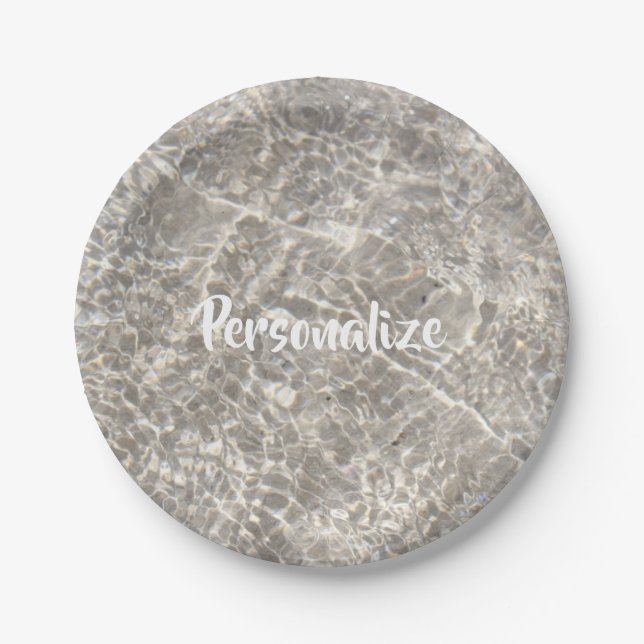 Sandpapier-Platte mit glattem Wasser Pappteller (Vorderseite)