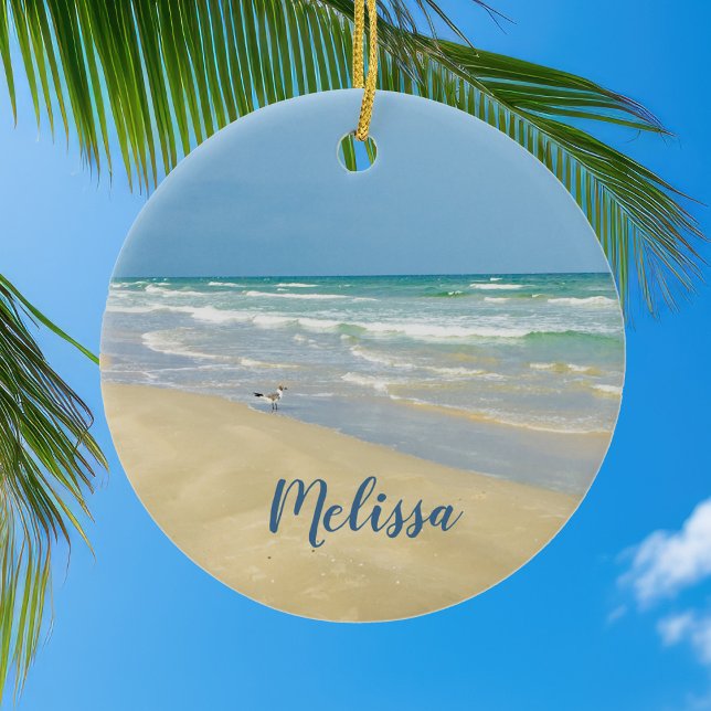 Sandpiper am Meer | Beautiful Beach Custom Keramik Ornament (Von Creator hochgeladen)