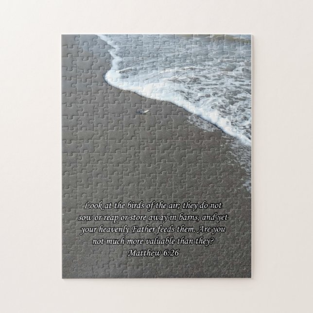 Sandpiper am Strand mit Schrift Puzzle (Vertikal)
