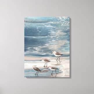 Sandpiper Beach Vögel Leinwand am Meer