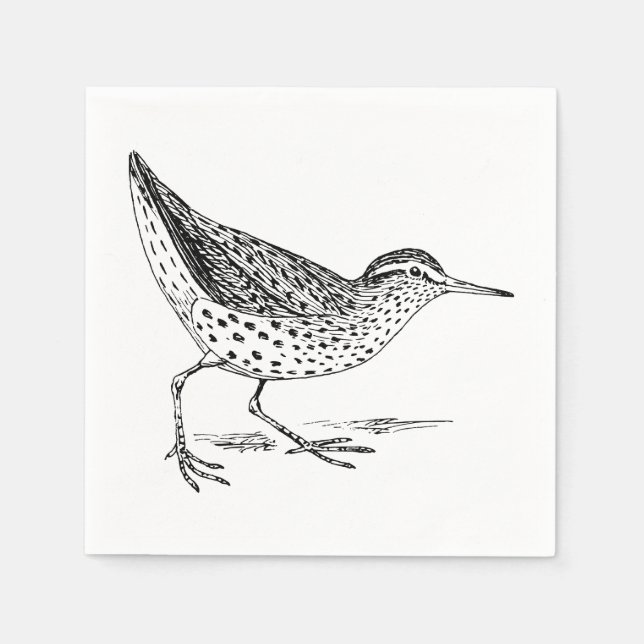 Sandpiper Bird Art Serviette (Vorderseite)