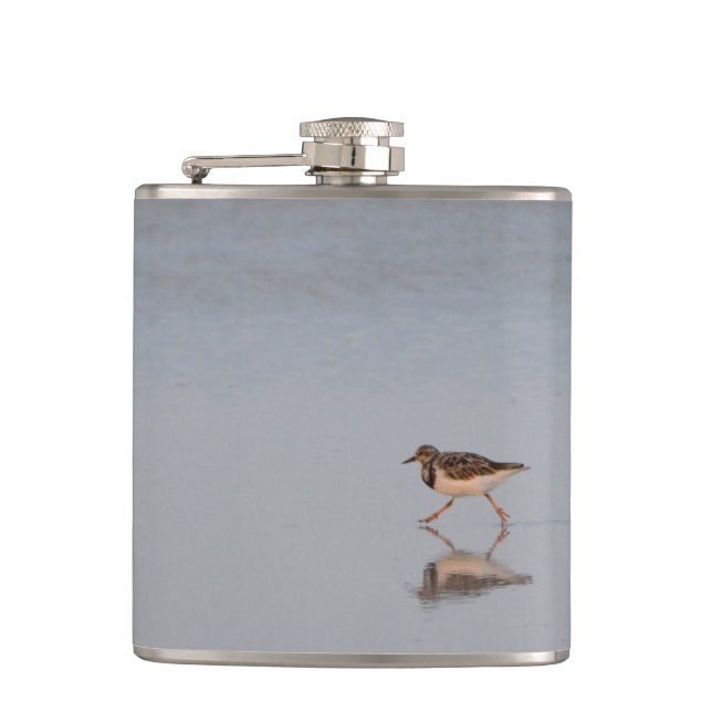 Sandpiper Bird Beach Nature Naturfotografie Flachmann (Vorderseite)