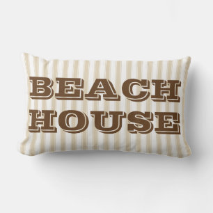 Sandpiper Birds & Stripes Beach House Neutral Lumb Lendenkissen