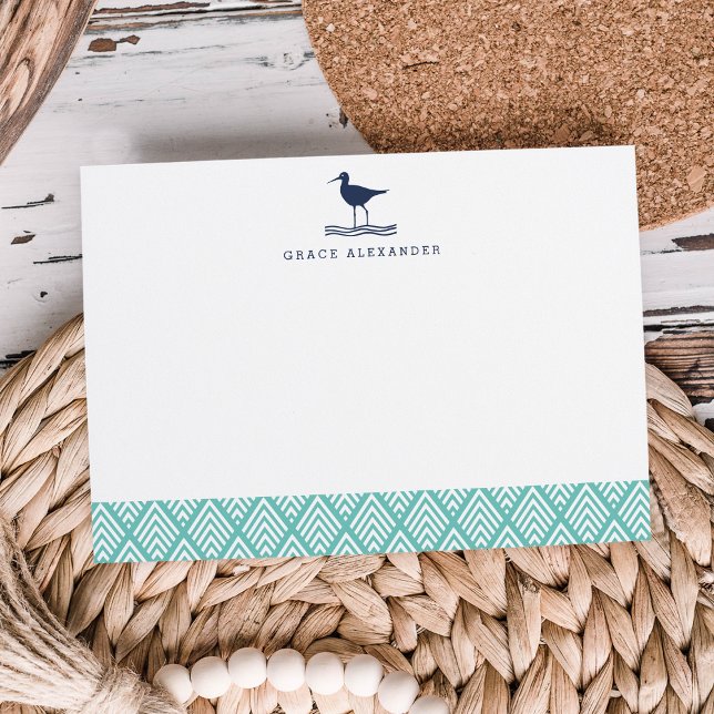 Sandpiper Personalisiert Stationery Flat Cards Mitteilungskarte (Von Creator hochgeladen)