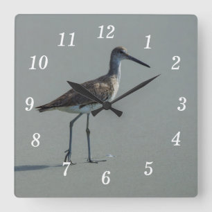 Sandpiper-Pose Quadratische Wanduhr