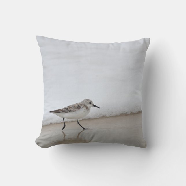 Sandpiper Shorebird Beach Throw Kissen (Vorderseite)