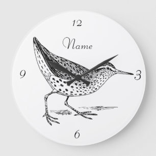 Sandpiper Shorebird Thunder_Cove Große Wanduhr