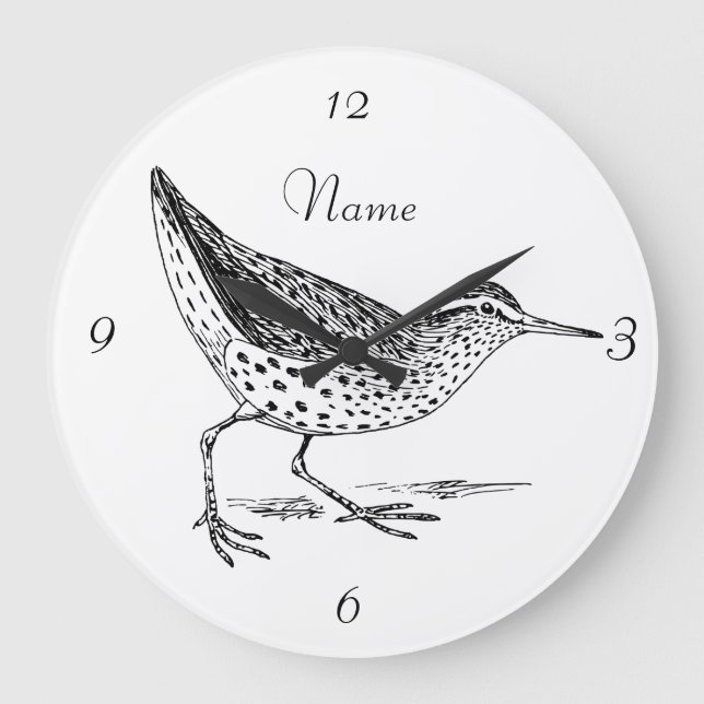 Sandpiper Shorebird Thunder_Cove Große Wanduhr (Vorderseite)