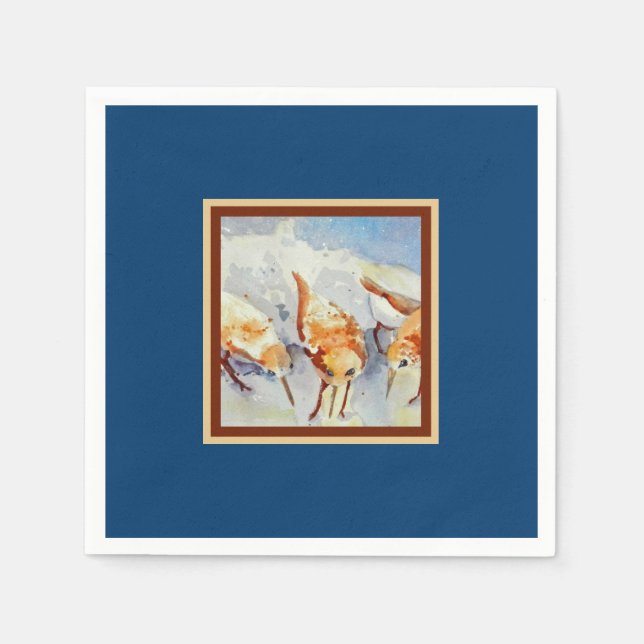 Sandpipers Beach Birds Cocktail Napkins Serviette (Vorderseite)