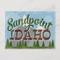 Sandpoint Idaho Fun Retro Snowy Mountains