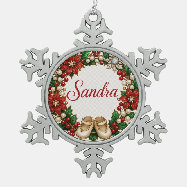 Sandra Baby’s First Christmas Ornament – Snowflake (Vorderseite)