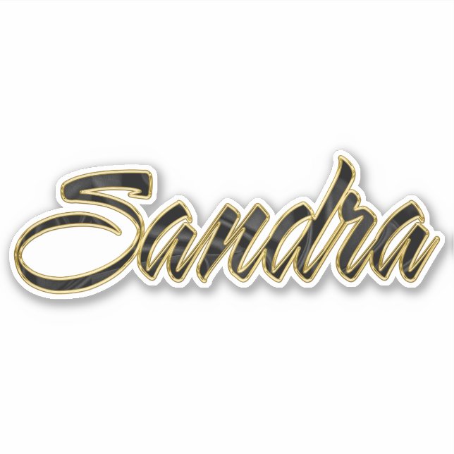 Sandra black gold Lettering Aufkleber Sticker (Vorderseite)