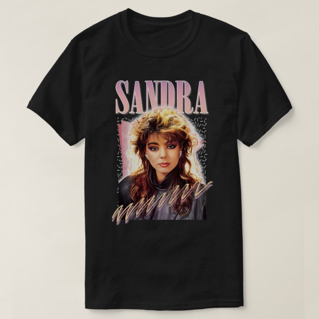 Sandra Cretu 80er Retro Fan Art Design T-Shirt (Design vorne)