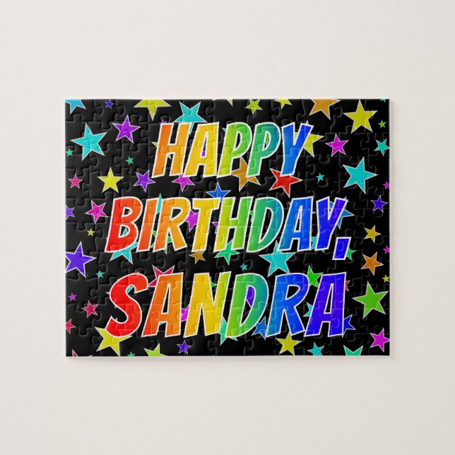 "SANDRA" First Name, Fun "HAPPY BIRTHDAY" Puzzle (Horizontal)