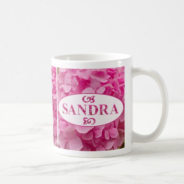 "Sandra" in den eleganten Pink Hydrangea Blume Let Kaffeetasse (Rechts)