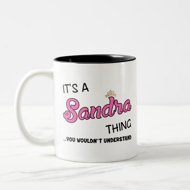 Sandra ist etwas, das man nicht verstehen würde zweifarbige tasse (Links)