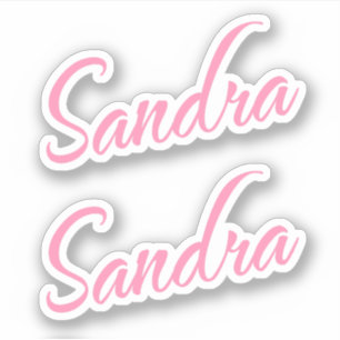 Sandra Name in Pink x2 Aufkleber