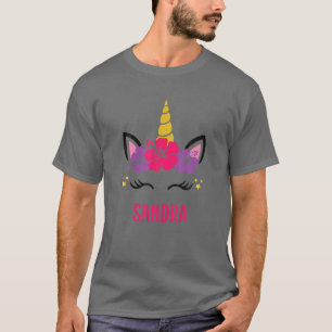 SANDRA Personalisierte Einhornwand T-Shirt
