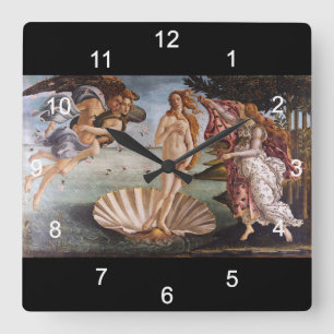 Sandro Botticelli , "Die Geburt der Venus" ス エ ア 壁 Quadratische Wanduhr