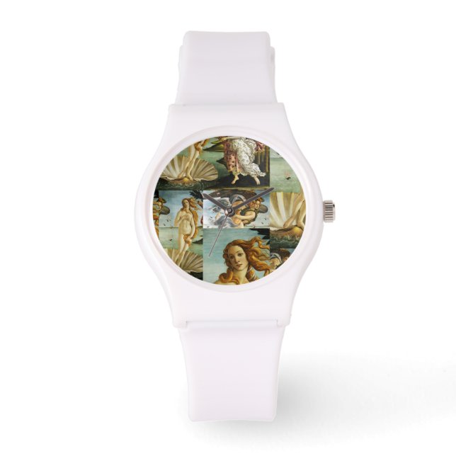 Sandro Botticelli "Die Geburt der Venus - Collage" Armbanduhr (Vorderseite)